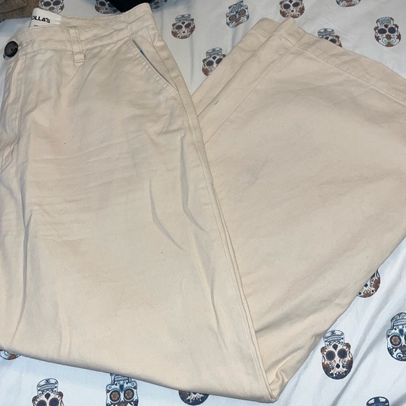 ROLLAS High Rise Wide Leg Jeans size 10/Medium beige - Picture 1 of 11